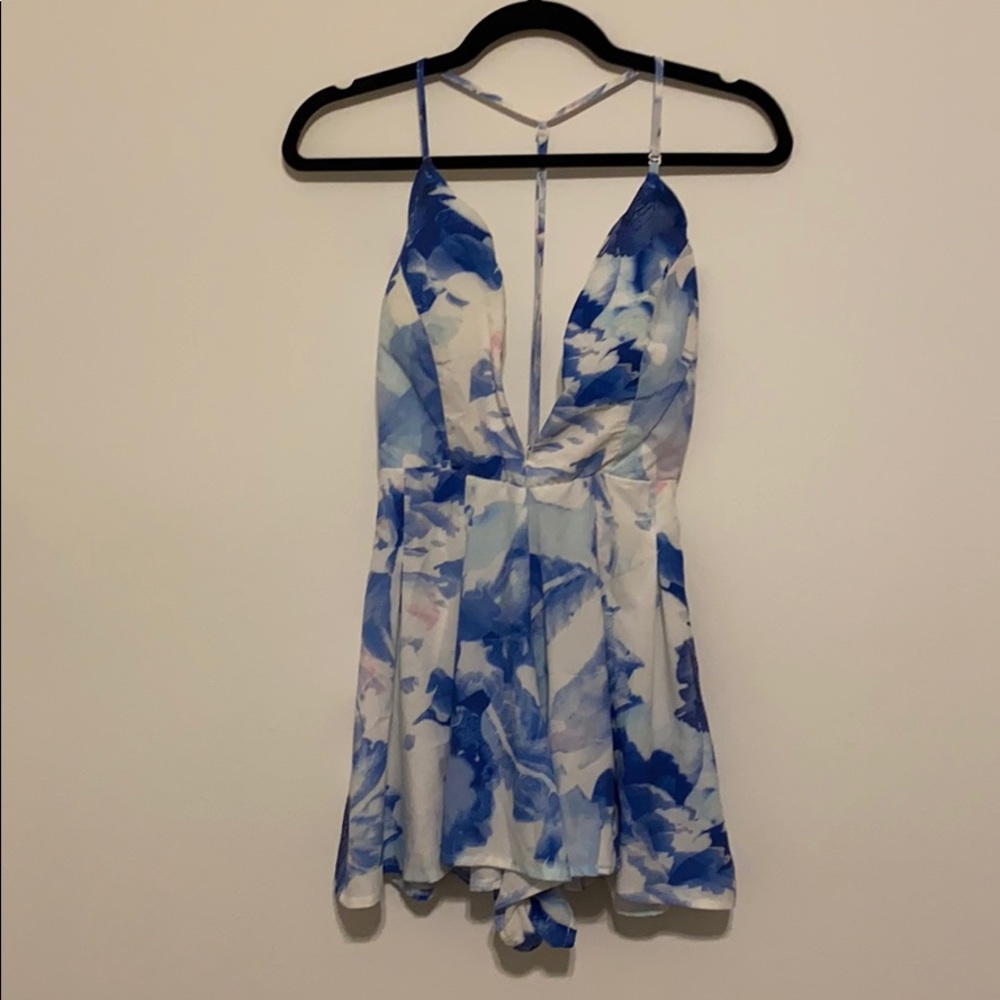 White and Blue Romper